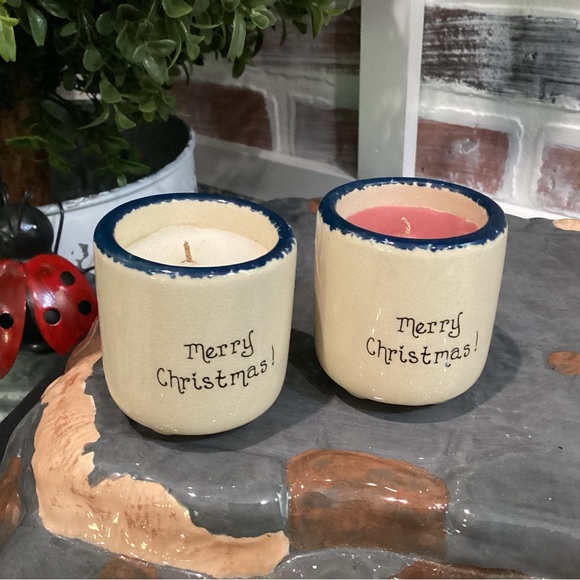 🔴 Set of 2 beautiful ceramic crafted Christmas themed candles - PLUS Free One - Picture 3 of 11